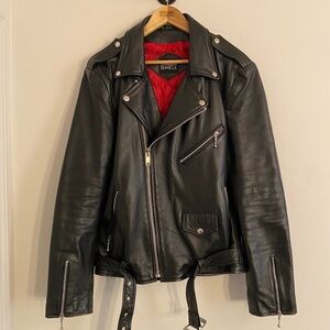 Leather Jacket - Commando - Black and Nickel EUC
